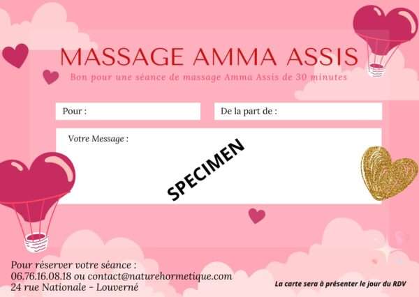 Carte cadeau Amma Assis Saint valentin Lydie Bosse naturopathe laval